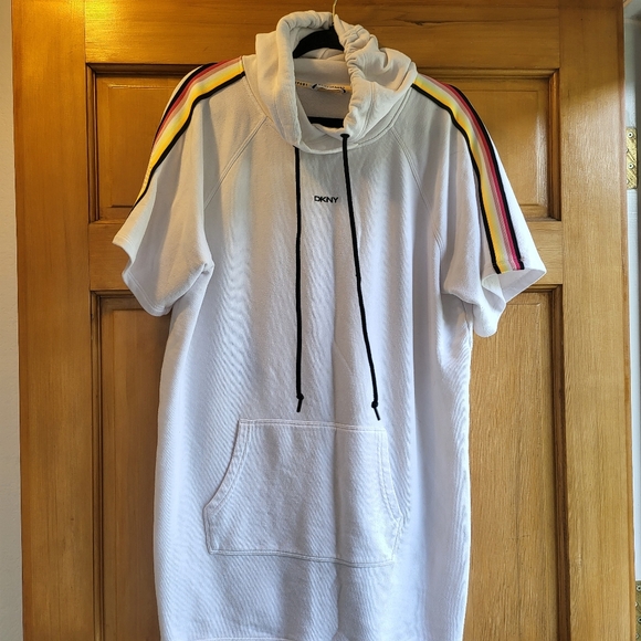 DKNY Sport White Dress with Side Stripes Size Large - Picture 4 of 10